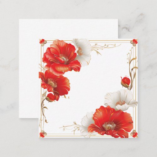 Elegant Red Poppy Frame Note Card
