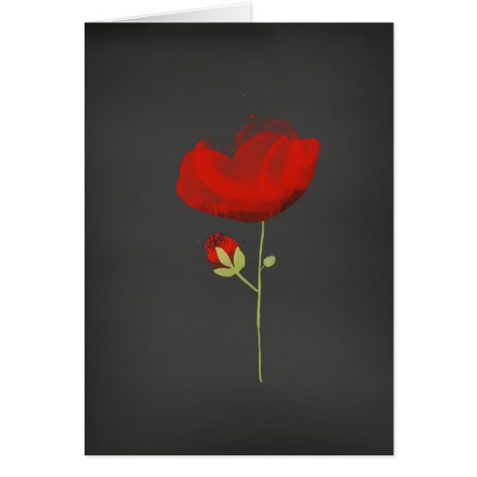 Elegant Red Poppy on Black (Front)