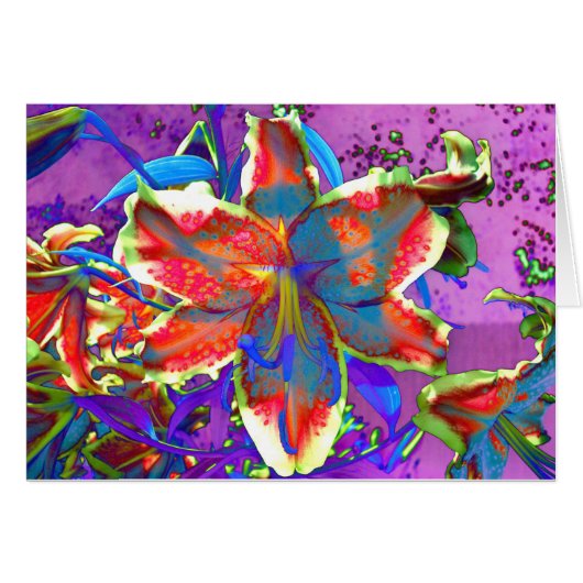Elegant red purple blue floral Lily (Front Horizontal)