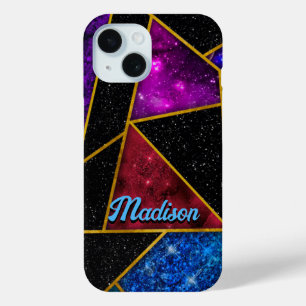 Elegant red purple girly geometric  iPhone 15 case