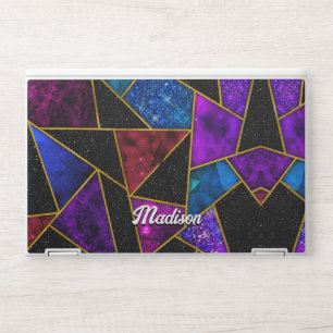 Elegant red purple girly geometric HP laptop skin