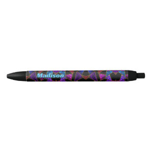 Elegant red purple girly geometric pen