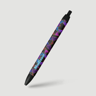 Elegant red purple girly geometric pen