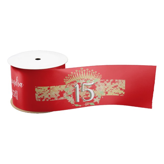 Elegant Red Quinceanera Vintage Boho Spanish Satin Ribbon (Spool)