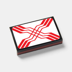 Elegant Red Ribbon line Letter X Monogram Matchboxes