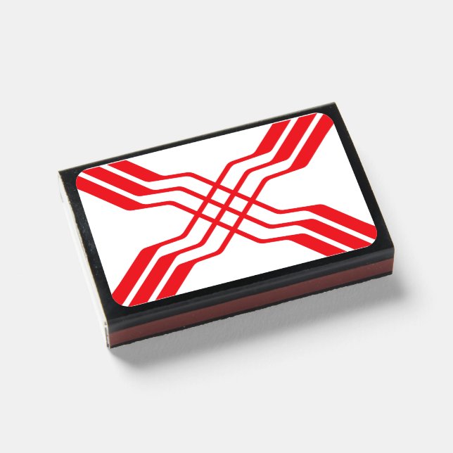 Elegant Red Ribbon line Letter X Monogram Matchboxes (Front Closed)