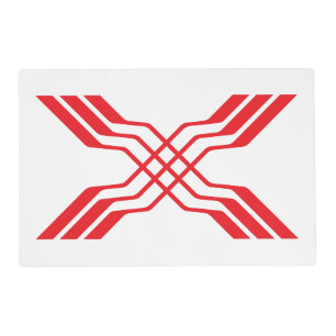 Elegant Red Ribbon line Letter X Monogram Placemat