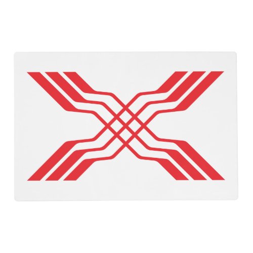 Elegant Red Ribbon line Letter X Monogram Placemat