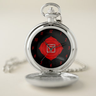 Elegant Red Root Chakra Chi Zen Yoga Spiritual Pocket Watch