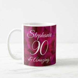 Elegant Red Rose 90 and Amazing Personalized Coffee Mug