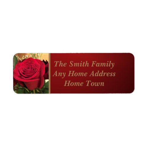 Elegant Red Rose Address Label