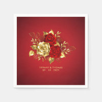 Elegant Red Rose And Gold Theme Wedding 