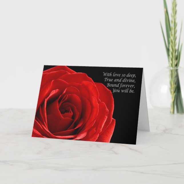 Elegant Red Rose anniversary couple general Card (Front)