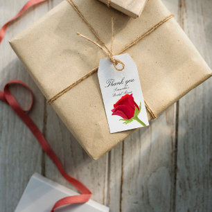 Elegant Red Rose Bridal Shower Gift Tags