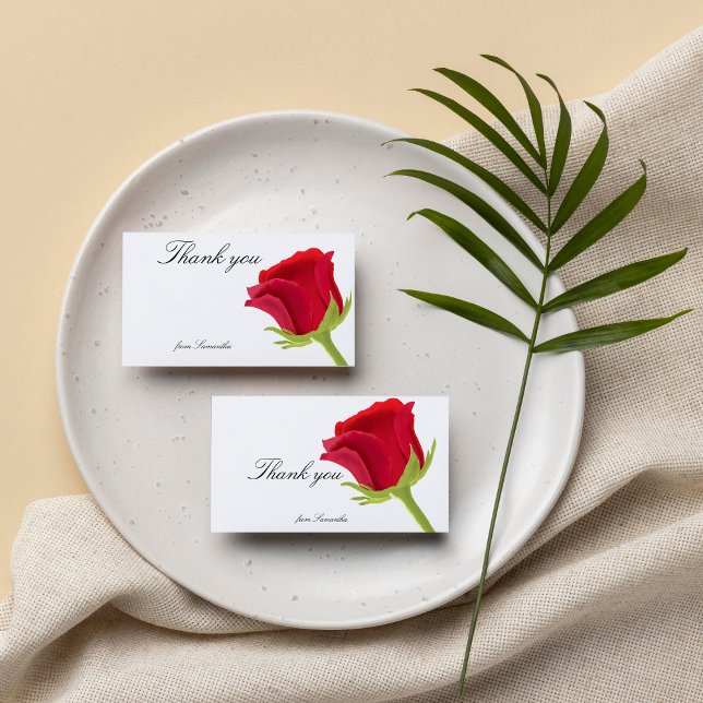 Elegant Red Rose Bridal Shower Thank You Card (Creator Uploaded)