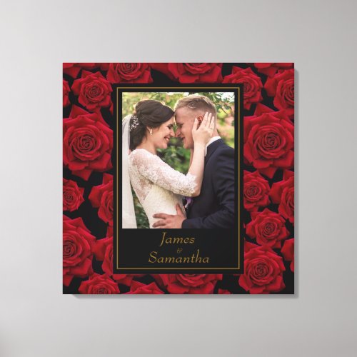 Elegant Red Rose  Custom Photo Canvas Print