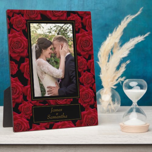 Elegant Red Rose  Custom Photo Plaque