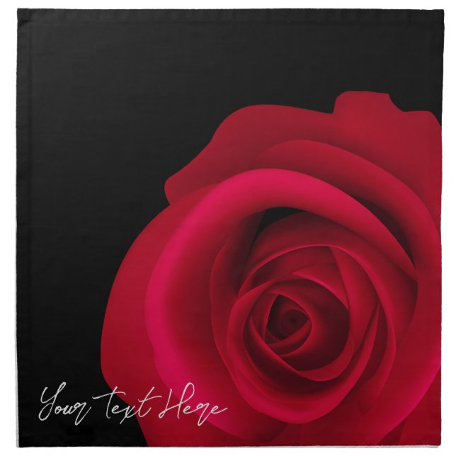 Elegant Red Rose Custom Valentine's Day  Napkin (Front)