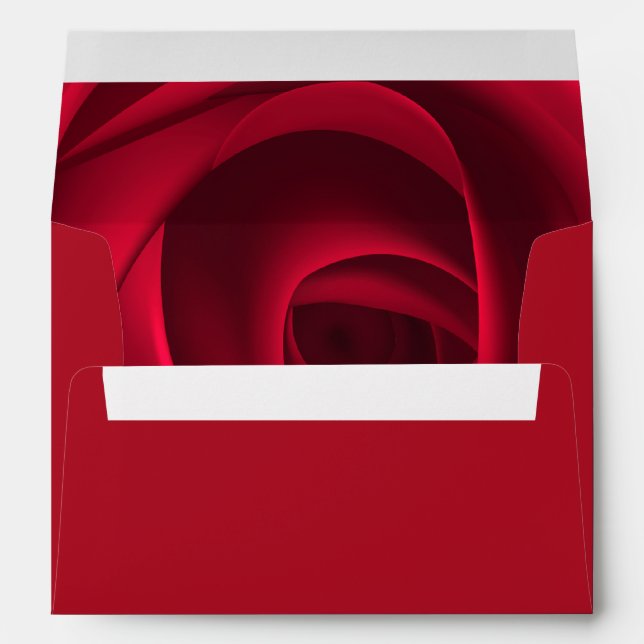 Elegant Red Rose Design Valentine's Day Envelope (Back (Bottom))