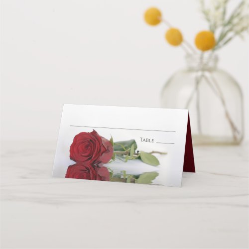Elegant Red Rose Elegant Wedding Write_In Place Card