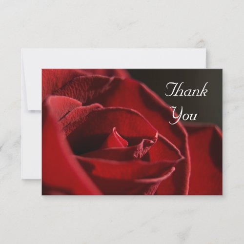 Elegant Red Rose Thank You Notes - Flat Custom Invites