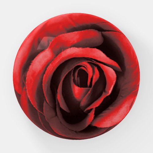 Elegant Red Rose Floral Paperweight