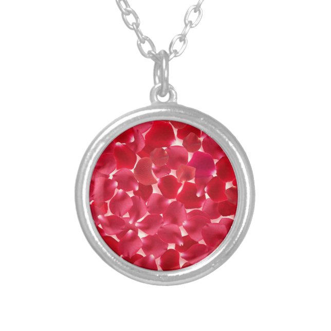 Elegant Red Rose Floral Romantic Necklace (Front)