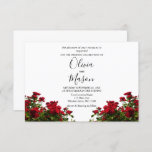 Elegant Red Rose Floral Wedding Invitation at Zazzle