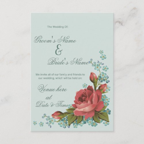 Elegant Red Rose & Floral Wedding Invitation