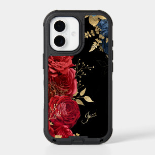 Elegant Red Rose Gold Leaf iPhone 17 Case