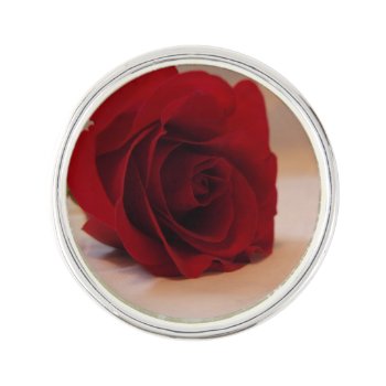 Elegant Red Rose Lapel Pin by ChristyWyoming at Zazzle