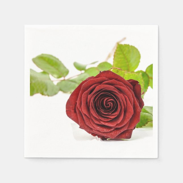 Elegant Red Rose Paper Napkin (Front)