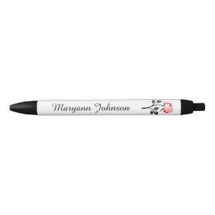 Elegant Red Rose Personalized Ink Pen