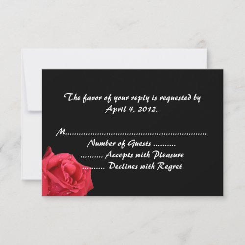 Elegant Red Rose Reply Cards