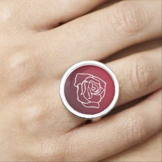 Elegant Red Rose Ring Gift
