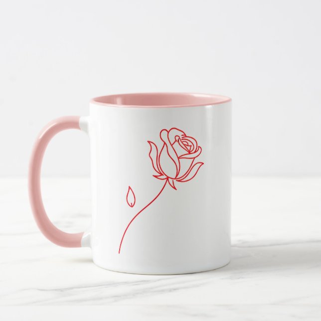Elegant Red Rose Valentine's Day Coffee Mug (Left)