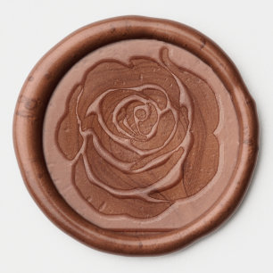 ELEGANT RED ROSE WAX SEAL STICKER