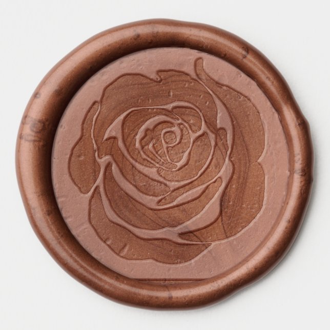 ELEGANT RED ROSE WAX SEAL STICKER (Front)