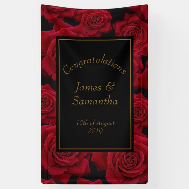 Elegant Red Rose - Wedding Banner (Vertical)
