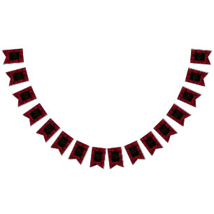 Elegant Red Rose - Wedding Bunting Flags