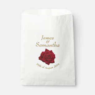 Elegant Red Rose - Wedding Favor Bag