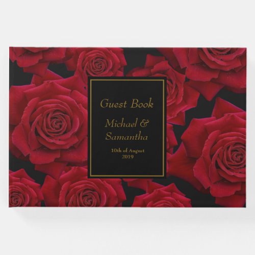 Elegant Red Rose _ Wedding Guest Book