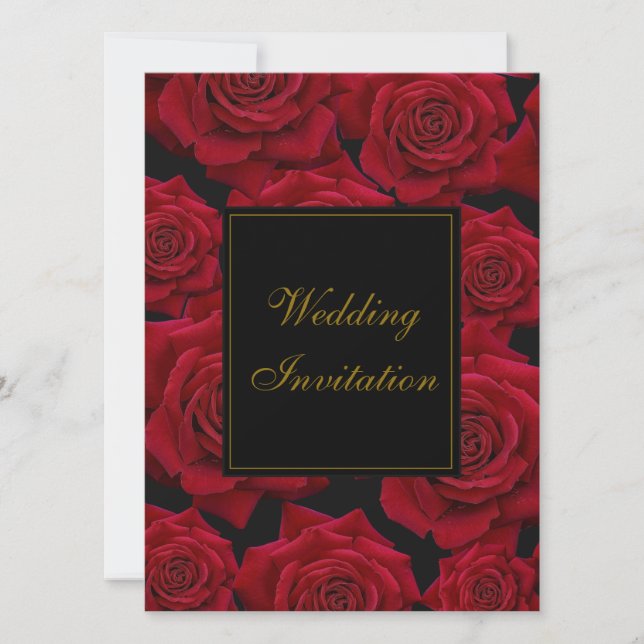 Elegant Red Rose - Wedding Invitation (Front)
