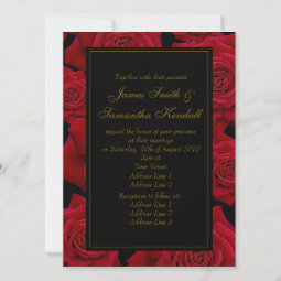 Elegant Red Rose - Wedding Invitation | Zazzle