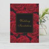 Elegant Red Rose - Wedding Invitation (Standing Front)