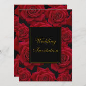 Elegant Red Rose - Wedding Invitation (Front/Back)