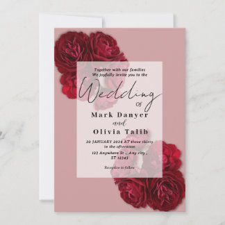 Elegant Red Rose Wedding Invitation – Romantic 