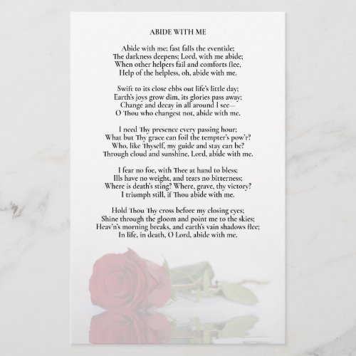 Elegant Red Rose Wedding Program Insert _ Half