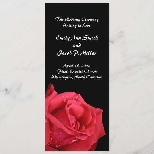 Elegant Red Rose Wedding Programs | Zazzle.com