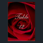 Elegant Red Rose Wedding Table Cards<br><div class="desc">Red Rose Wedding Table Cards. Photograph of a beautiful red rose. If you liked this design and would like to see it on any other product,  please let me know and I'll create it for you. Please visit www.zazzle.com/lsarmentoart for more unique products.</div>